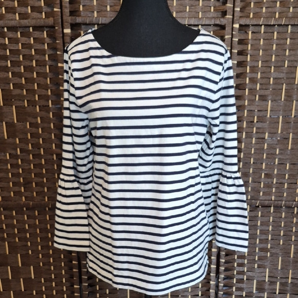 J. Crew Tops - J. Crew Navy and White Striped Long Sleeve Top